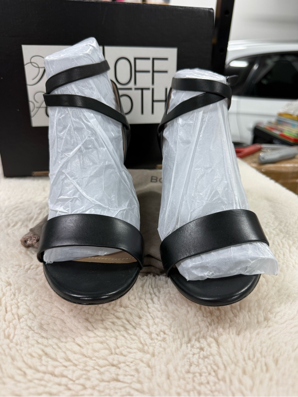 BCBG Black Strappy Women’s Wedge Sandals